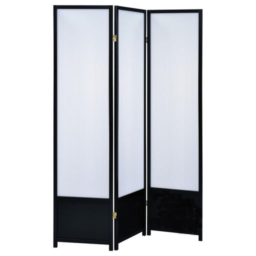 Calix - 3-Panel Folding Floor Screen - Translucent And Black Sacramento Furniture Store Furniture store in Sacramento