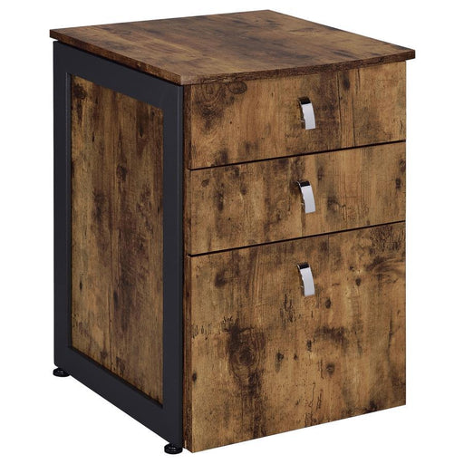 Estrella - 3-Drawer File Cabinet - Antique Nutmeg And Gunmetal Sacramento Furniture Store Furniture store in Sacramento