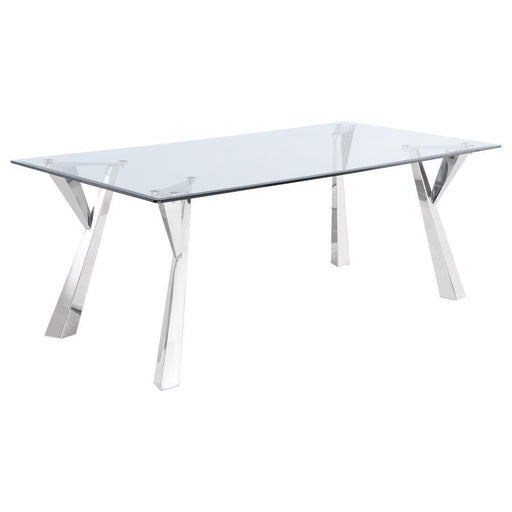 Alaia - Rectangular Glass Top Dining Table - Clear And Chrome Sacramento Furniture Store Furniture store in Sacramento