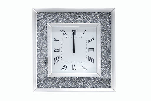 Noralie - Wall Clock - Mirrored & Faux Diamonds - 20" Sacramento Furniture Store Furniture store in Sacramento