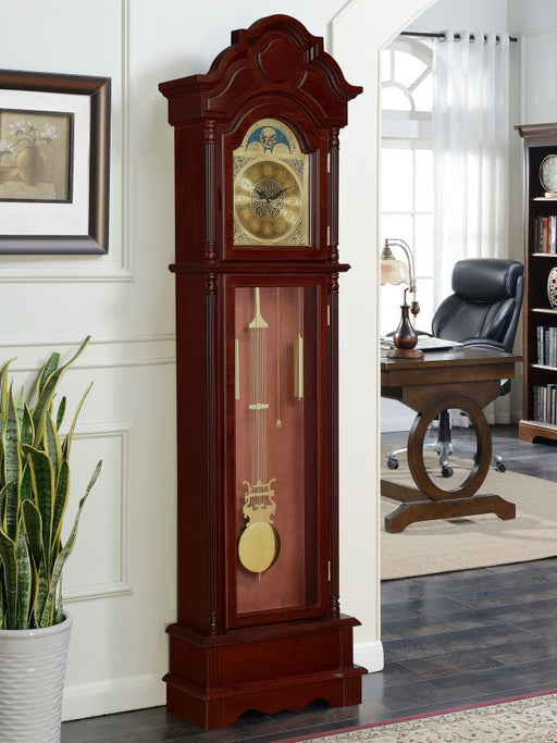 Diggory - Grandfather Clock - Brown Red And Clear Sacramento Furniture Store Furniture store in Sacramento