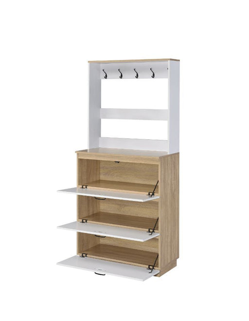 Hewett - Shoe Cabinet - Light Oak & White Finish Sacramento Furniture Store Furniture store in Sacramento