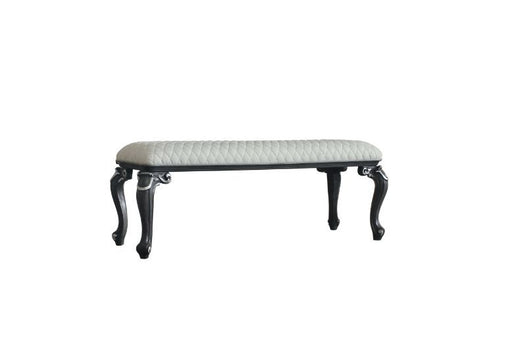 House - Delphine - Bench - Two Tone Ivory Fabric & Charcoal Finish Sacramento Furniture Store Furniture store in Sacramento