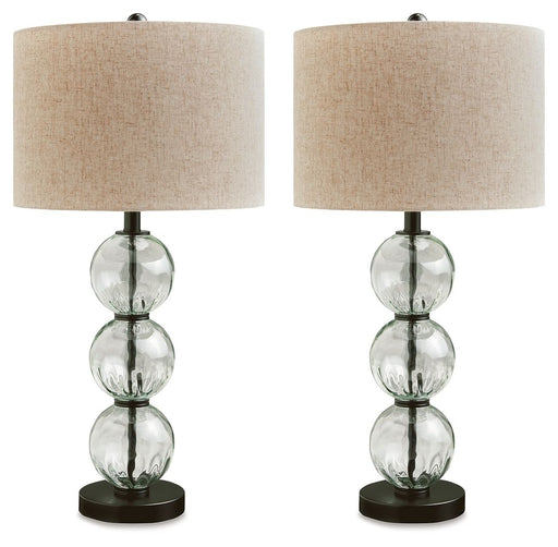 Airbal - Clear / Black - Glass Table Lamp (Set of 2) Sacramento Furniture Store Furniture store in Sacramento