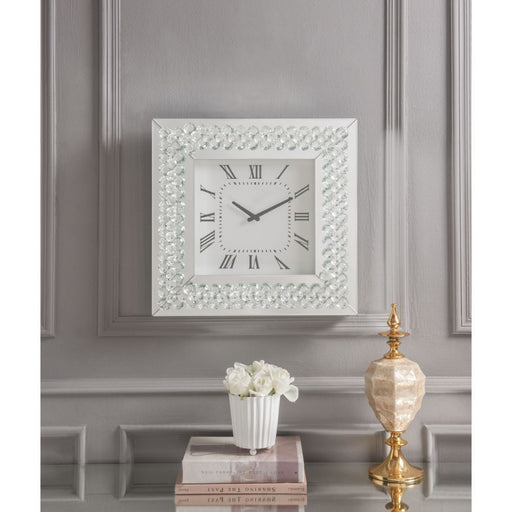 Lotus - Wall Clock - Mirrored & Faux Crystals Sacramento Furniture Store Furniture store in Sacramento