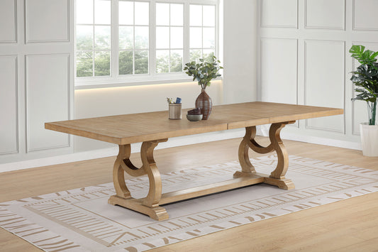 Brockway 104-inch Extension Leaf Dining Table Barley Brown