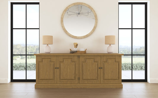 Florence 4-door Dining Sideboard Buffet Cabinet Rustic Honey