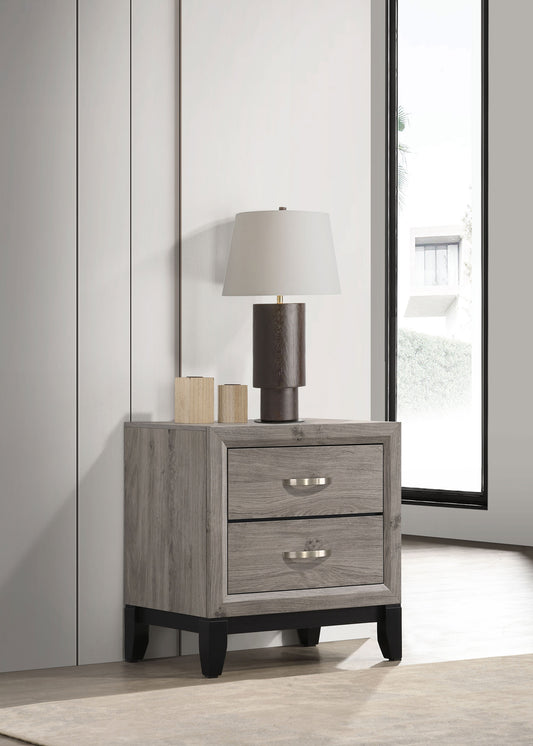 Valen 2-drawer Nightstand Bedside Table Light Taupe