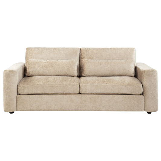 Amador Chenille Upholstered Track Arm Sofa Camel