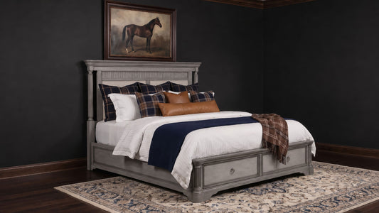 Cresswell California King Upholstered Storage Platform Bed Weathered Taupe