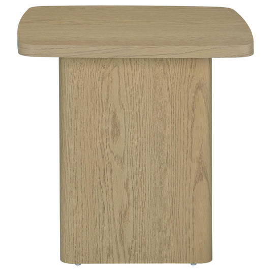 Fraser Transitional Square Pedestal End Table in Greige