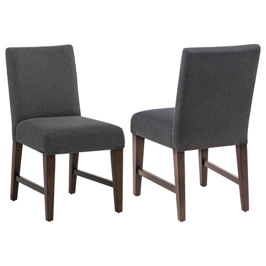 Naser Parsons Dining Side Chair Grey and Dark Walnut (Set of 2)