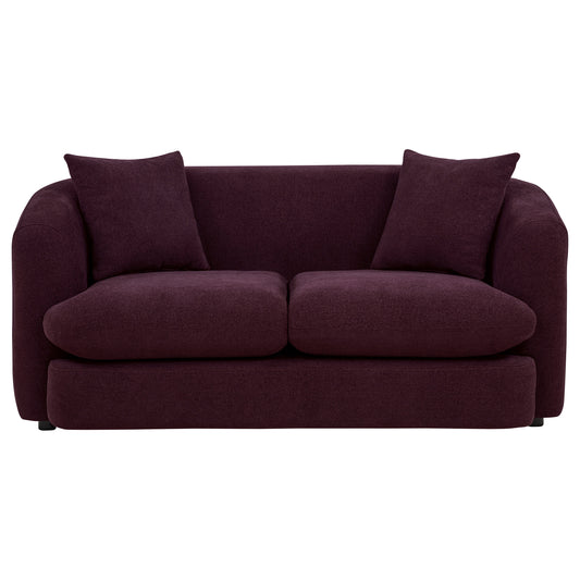 Delroy 2-Seat Stationary Loveseat Aubergine Polyester Upholstery