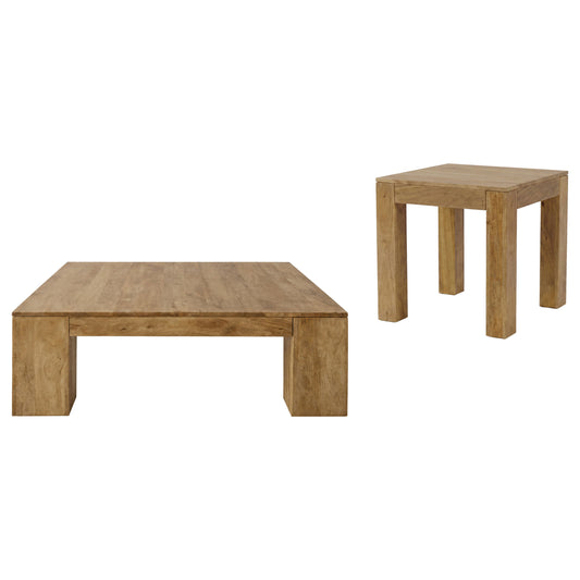 Butte 2-piece Mango Wood Coffee and End Table Set Natural