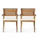 Outdoor Hermosa 5 Piece Wood Dining Set With Cushions - Teak / Beige