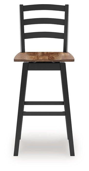 Wildenauer - Tall Swivel Barstool (Set of 2) - Brown / Black