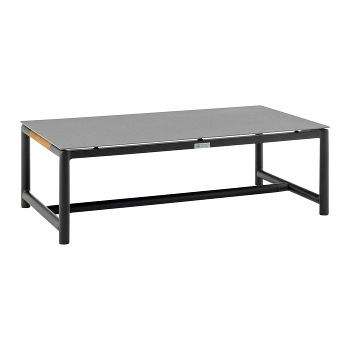 Crown - Aluminum And Teak Wood Outdoor Coffee Table - Black