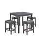 Lucian - Counter Height Pub Table With Tufted Stools