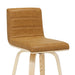 Vienna - 39.5" Swivel Bar Height Square Back Wood Bar Stool With Faux Leather Seat