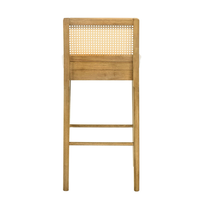 Tobias - Coastal Modern Wood Bar Height Kitchen Bar Stool
