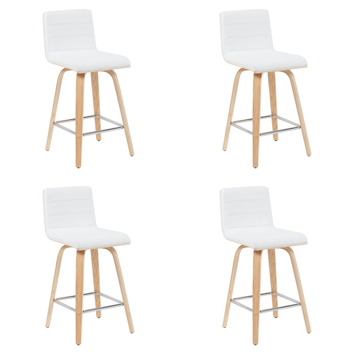Vienna - Modern Counter Height Swivel Bar Stool - Patterned Oak Wood Frame