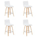 Vienna - Modern Counter Height Swivel Bar Stool - Patterned Oak Wood Frame