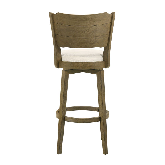 Winsley - Coastal Modern Swivel Wood Bar Height Kitchen Bar Stool