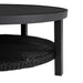 Grand - Aluminum Outdoor Round Conversation Table With Wicker Shelf - Black