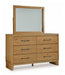 Sherbana - Dresser And Mirror - Light Brown