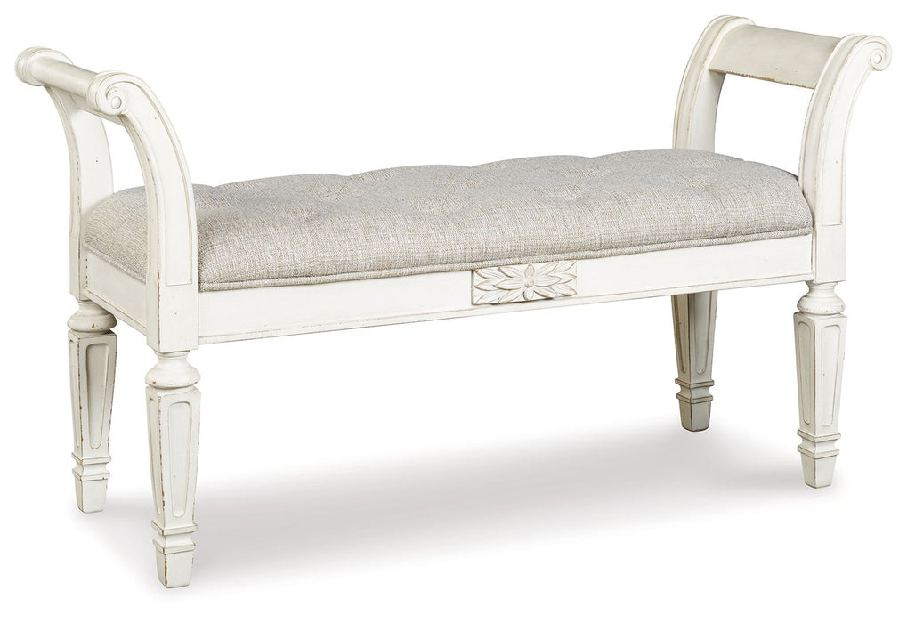 Realyn - Antique White - Accent Bench Sacramento Furniture Store Furniture store in Sacramento