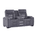 Austin - Console Reclining Loveseat With Storage Arms - Gray