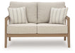 Hallow Creek - Loveseat With Cushion - Driftwood