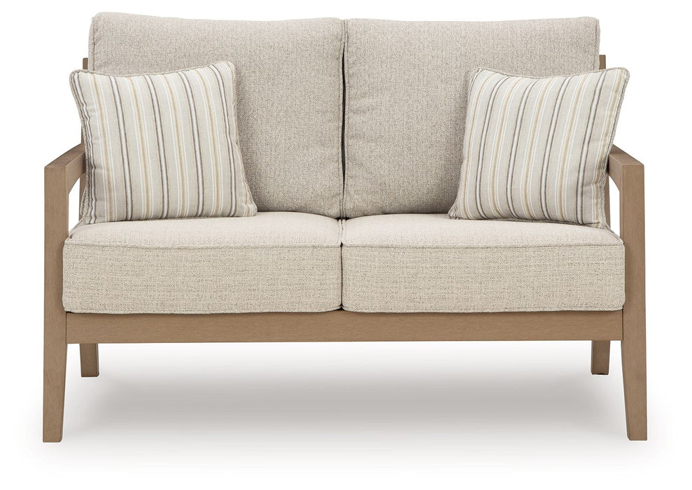 Hallow Creek - Loveseat With Cushion - Driftwood