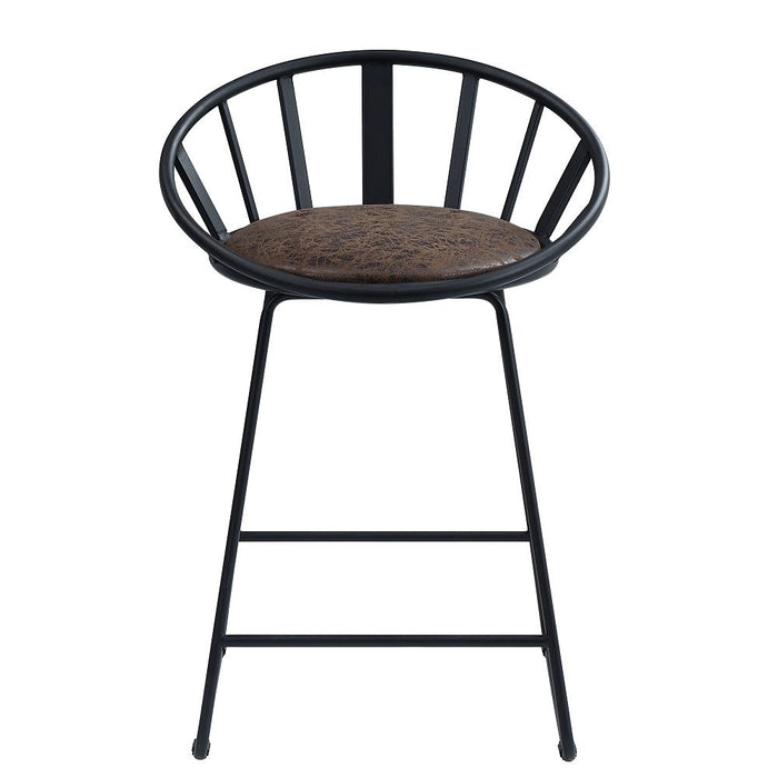 Zudora - Counter Height Chair Set of 2) - Synthetic Leather & Black