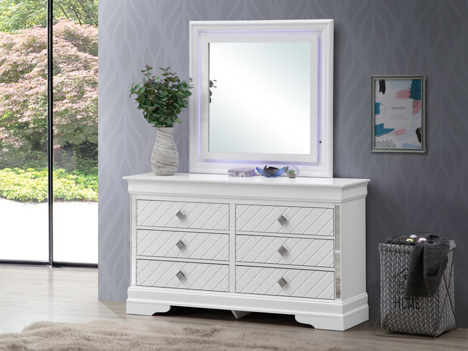 silver champagne dresser Glory Furniture Lyon Silver Champagne Dresser