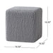 Chabani - Indoor Modern Knitted Fabric Cube Pouf Ottoman - Light Gray