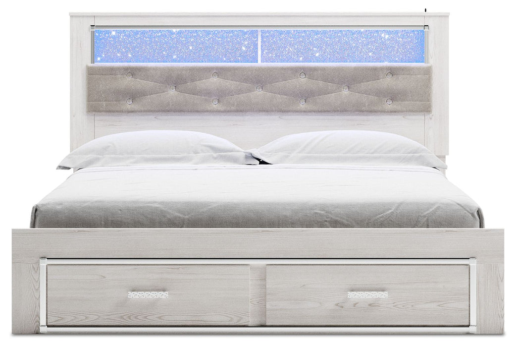 Altyra - White - King Upholstered Bookcase Bed With Storage Sacramento Furniture Store Furniture store in Sacramento