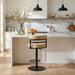 Judi - Modern Industrial Swivel Metal Adjustable Height Barstool With Faux Leather Seat - Black Finish