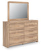 Kinlanni - 4 Pc. - Queen Panel Bed, Dresser, Mirror And Nightstand - Tan