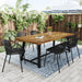 7 Piece Outdoor Modern Dining Set With Stackable Chairs