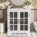 Modern Bathroom Vanity With Ceramic Sink, Tempered Blurred Glass Doors