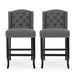 Vienna - Fabric Tufted Counter Stool With Nailhead Accents (Set of 2)