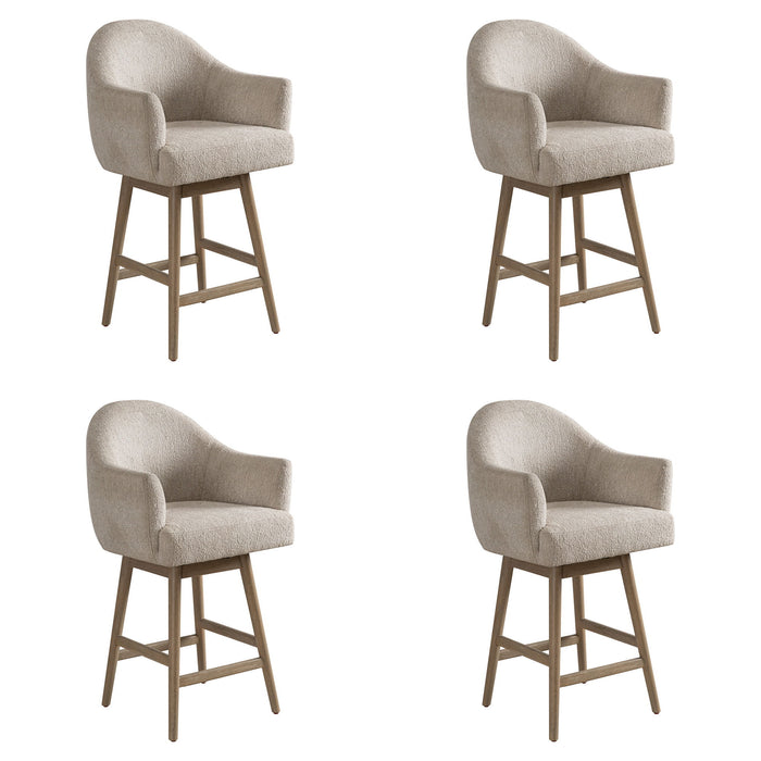 Jaxon - Solid Wood Upholstered 26" Counter Height Swivel Barstool