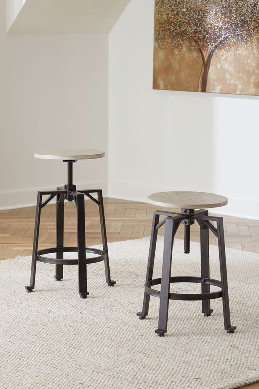 Karisslyn - Whitewash / Black - Swivel Stool (Set of 2) Sacramento Furniture Store Furniture store in Sacramento