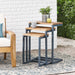 Kacha - Modern Industrial Firwood Nesting Tables (Set of 3) With Iron Frame - Antique Brown / Black