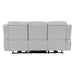 Elonzo - Power Motion Sofa With LED, Power Headrest & Speaker - Light Gray