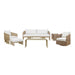 Driftbay - Powder Coated Metal Outdoor Conversation Set With Cushions
