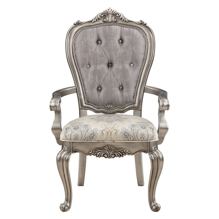 Ariadne - Arm Chair (Set of 2) - Velvet & Antique Platinum