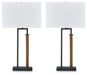 Voslen - Metal Table Lamp (Set of 2) - Black / Brown