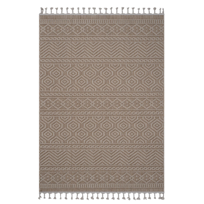 Guros - 8' X 10' Geometric Indoor / Outdoor Area Rug - Mocha